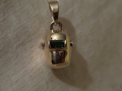 14KT yellow gold welding helmet hood pendant