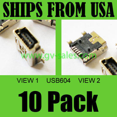 10 x mini usb replacement part external hd female 5-pin