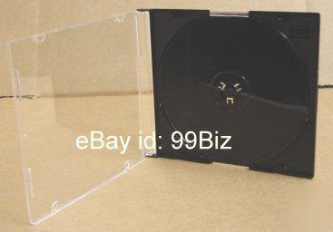 Slim single cd jewel case box dvd r music film black