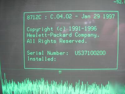 Hp agilent 8712C 1.3GHZ network analyzer warranty+cal'd