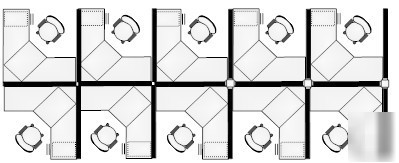 Lot of 10 - 6X8 herman miller / grouped cubicles