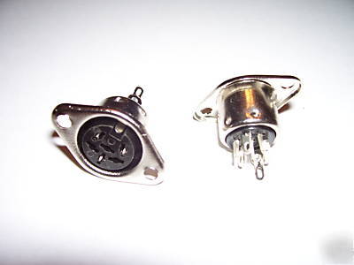 6 pin female din plug panel mount solder midi audio etc