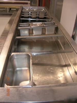 Delfield 8' 4 door refrigerated prep tables top access