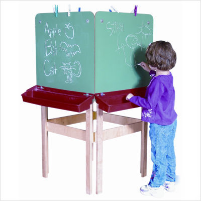 4 side easel tuff gloss drawing surface: chalk board