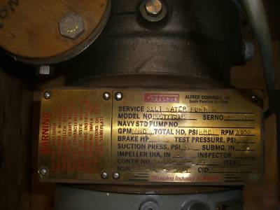 Alfred conhagen copper nickel alloy centrifugal pump
