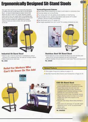 Chair ergonomic sit stand stool lyon 2092 s stain stel