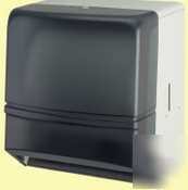 Translucent crank roll towel dispenser