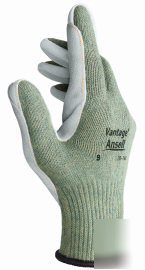 Ansell vantage 70-765 med.wt.10 gauge,leather pad sz.10