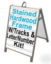 Hardwood a-frame sidewalk sign -w/letters 24