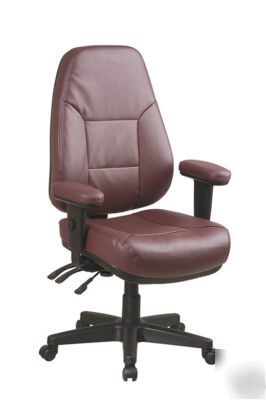 New osp EL4300 burgundy leather ergonmic desk chair