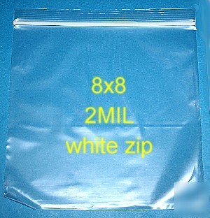 Recloseable plastic bags 8X8 