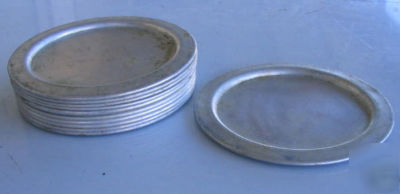12 used 6 inch wide rimmed seasoned pizza pans pan