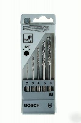 Bosch 5 piece brad point set for with 1/4