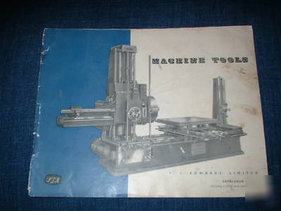 Fj edwards ltd. 1950's machine tools catalogue. MT1260.