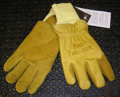 Glove corp firefighter knit wrist fire gloves lg