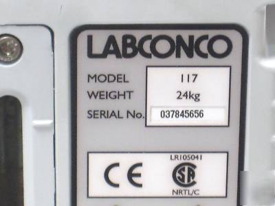 Labconco model 117 rotary vane dual stg vacuum vac pump