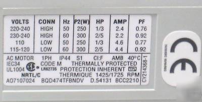 Labconco model 117 rotary vane dual stg vacuum vac pump