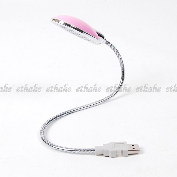 Laptop usb led light gooseneck reading lamp pink EA1K