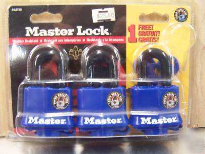 Master #3 padlocks (3 locks keyed alike with 3 keys)