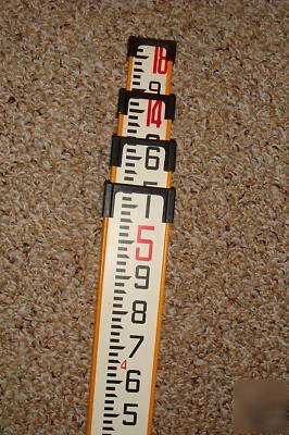 18' telescoping fiberglass leveling rod feet tenths 