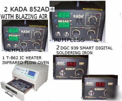 2 smd 852AD welder + 2 dgc 939SD + t-962 ic heater oven