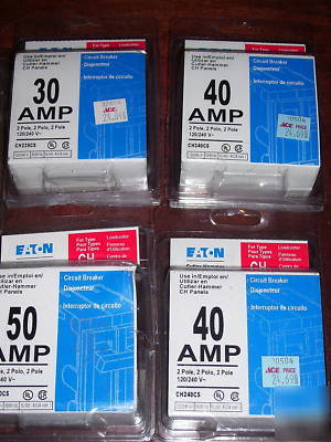 5-2 pole 20, 30, 40, & 50AMP, & 1-3 pole 30AMP.breakers