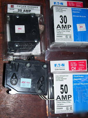 5-2 pole 20, 30, 40, & 50AMP, & 1-3 pole 30AMP.breakers