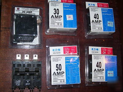 5-2 pole 20, 30, 40, & 50AMP, & 1-3 pole 30AMP.breakers