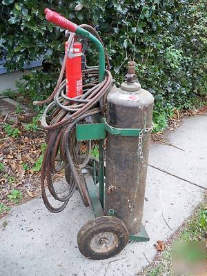 Acetylene rego welding torch tank cylinder cart hose 3 