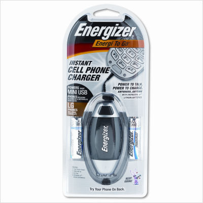 Instant cell phone charger with one mini usb connector