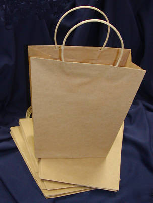 Lot 10 kraft heavy paper planter bags handle crafts