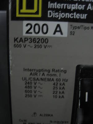 Square d nf panel 200 amp 480V main breaker nema 3R 