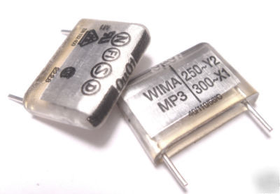 Wima MP3 rfi-capacitors 15MM pcm .01UF / 250-300VAC