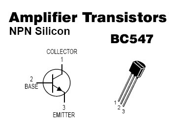 100PCS - BC547 npn transistors ( BC547B bc 547 b )