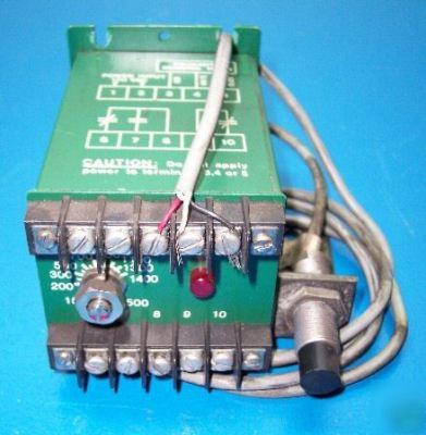 Combination proximity sensor speed switch relay