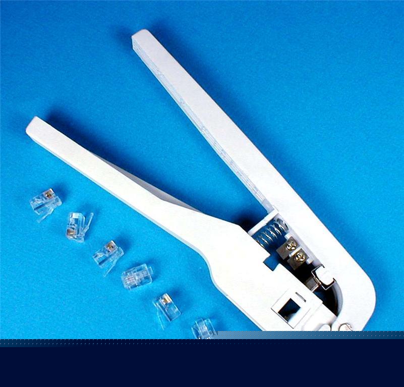 Crimping tool kit w/ (6) RJ11 rj-11 plugs