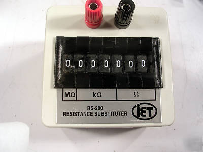 Iet labs resistance decade substituters model rs-200