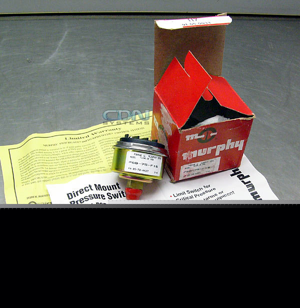 Murphy direct mount pressure switch psb-75-F15 0-75PSI