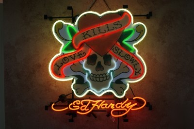 New ed hardy love kills slowly official neon sign 