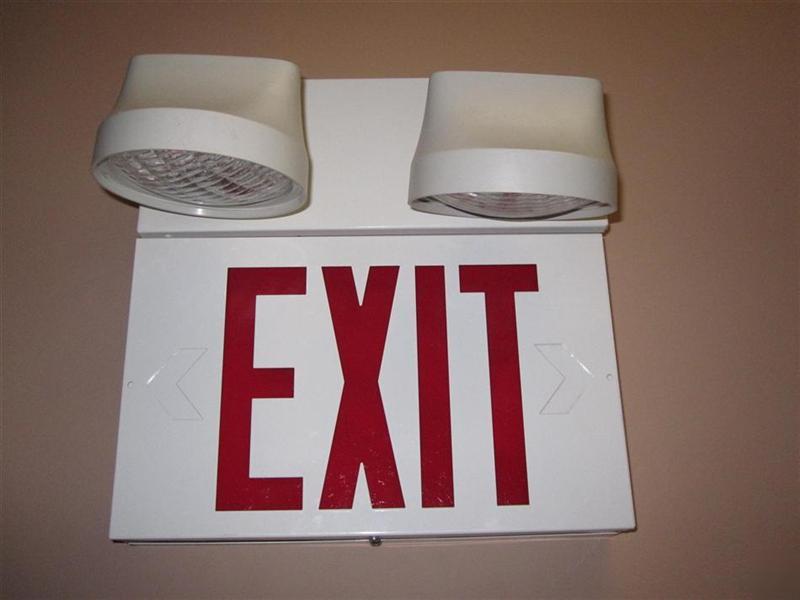 New emergency light & exit sign in box