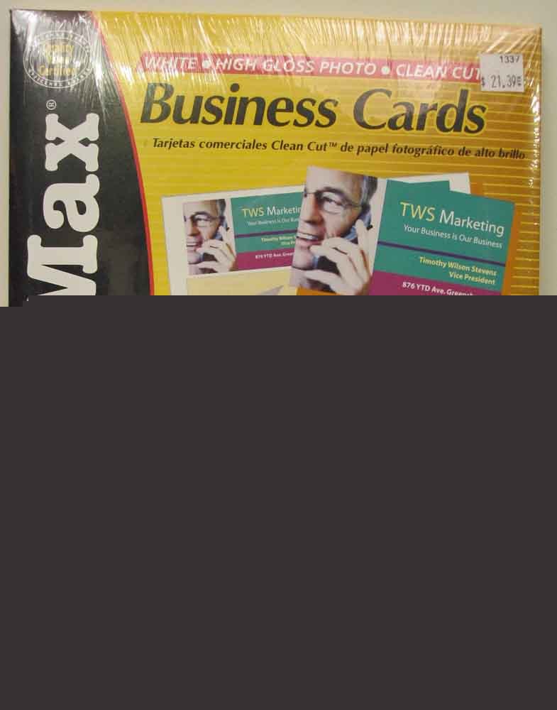 Officemax business cards - white high gloss photo
