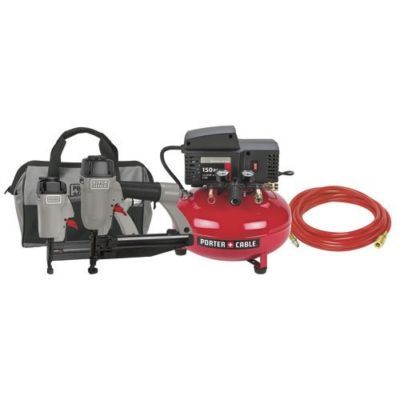 Porter cable air compressor with 3 piece nail gun set