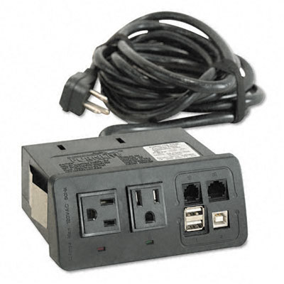 Quantum two-outlet data port 120V 10FT cord black
