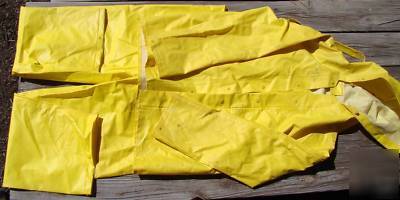 Yellow rainsuit lot small jacket & pants + large jacket