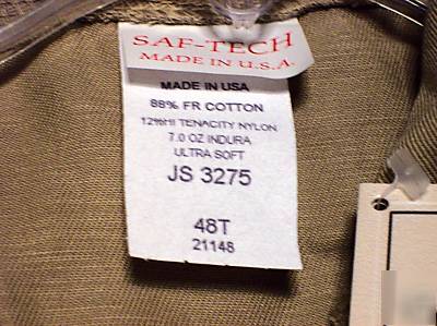 New indura coveralls - w/ tags - flame resistant - 48 t