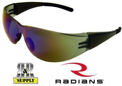 Radians illusion blue mirror lens safety glasses
