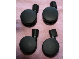 Set of 4 black plastic wheels- swivel chair,table, 2