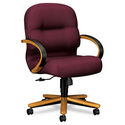 2190 pillow-soft wood series mid-back medium oak/wine