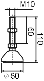 Adjustable feet / leveling mount, vibration dampening