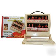 CHIFRB12 router bit set, 12 pieces, 1/4